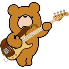 [LINEスタンプ] クマの日常。ベース弾きます。