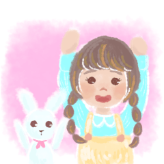 [LINEスタンプ] ふんわり絵本風女の子スタンプ日常敬語