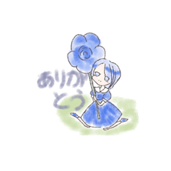 [LINEスタンプ] 花と女の子