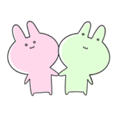 [LINEスタンプ] うさぎ＆かえる