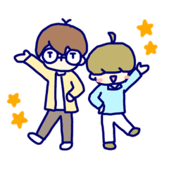 [LINEスタンプ] メガネとメカクレ