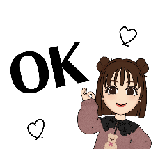 [LINEスタンプ] くまちゃん好きの可愛い女の子♡