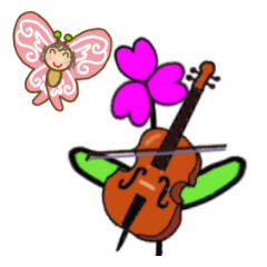 [LINEスタンプ] ♪動く♪ダンスする花とチョウチョと音楽☆
