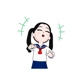 [LINEスタンプ] ツインテール女子4・制服編カワイイJ Cの画像（メイン）