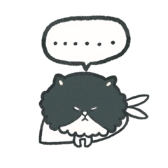 [LINEスタンプ] 猫カフェ店長が顔で訴えるスタンプ(白黒)