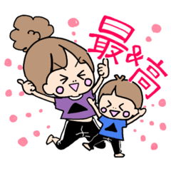 [LINEスタンプ] ハピハピ☆ママ/家族編