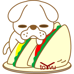 [LINEスタンプ] わんこ日和(ふて犬)-toYvu-