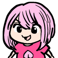 [LINEスタンプ] ピンク髪女子の顔芸