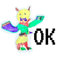 [LINEスタンプ] OKだけの幼児イラスト★謎の生命体カラフル