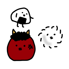 [LINEスタンプ] ほこりとおにとおにぎり