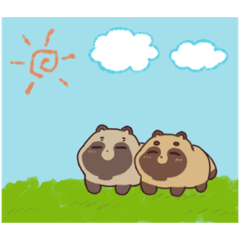 [LINEスタンプ] たぬきの姉妹のかわいいスタンプ