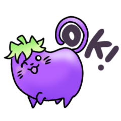 [LINEスタンプ] 茄子ねこ