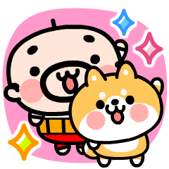 [LINEスタンプ] 動く！おやじ君と柴犬の毎日挨拶