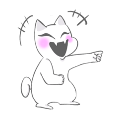 [LINEスタンプ] シロネコチャン（連休明け）