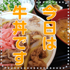 [LINEスタンプ] 牛丼☆メッセージ