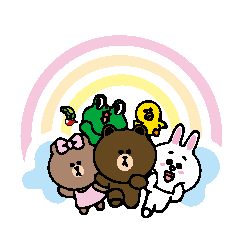 [LINEスタンプ] ブラウン＆フレンズ×虹3