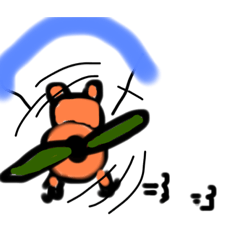 [LINEスタンプ] モーターパラグライダー空飛ぶブタ