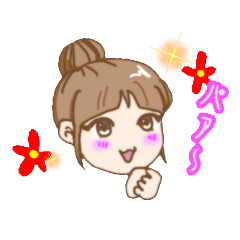 [LINEスタンプ] 団子ヘア女子スタンプ〜リアクションver.