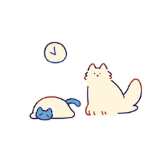 [LINEスタンプ] サモエドとロシアンブルー