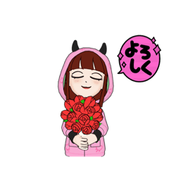 [LINEスタンプ] 毎日使える ピンクパーカーガール