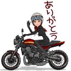 [LINEスタンプ] ネイキッドバイク女子