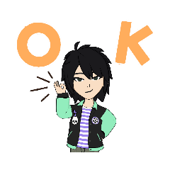 [LINEスタンプ] コンタクトに変えた緑眼鏡の人