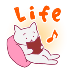 [LINEスタンプ] まいぺーすねこぬこすたんぷ・しろ