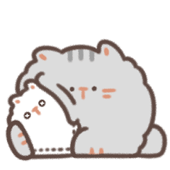 [LINEスタンプ] 綿あめ猫 (カップル用-灰色の猫 ver.2)