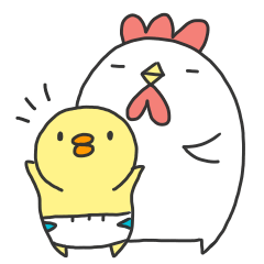 [LINEスタンプ] にわとりチキンとヒヨコ