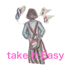 [LINEスタンプ] Take it easy 100%