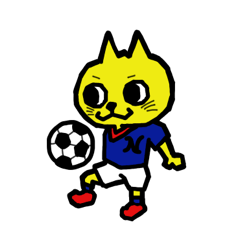 [LINEスタンプ] きいろのねこたろうサッカー編