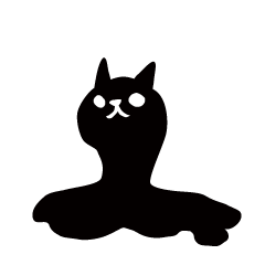 [LINEスタンプ] 無表情黒ネコ