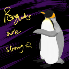 [LINEスタンプ] ペンギンは強い（フィニッシャーセット）
