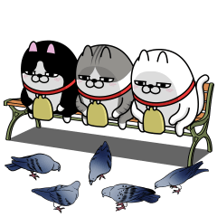 [LINEスタンプ] デカ動く 三匹の擦れねこ11