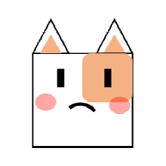 [LINEスタンプ] 感情の豊かな？四角猫(文字なし)