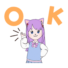 [LINEスタンプ] 猫耳jkの日常