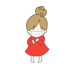 [LINEスタンプ] あかいふくのおんなのこ