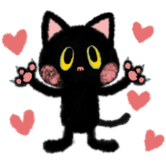 [LINEスタンプ] ずっと使える！基本の黒猫スタンプ