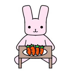 [LINEスタンプ] ピンクのウサギ人形