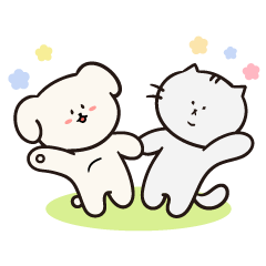 [LINEスタンプ] 仲良しこよしぽっちゃわんにゃんたち˙ᵕ˙